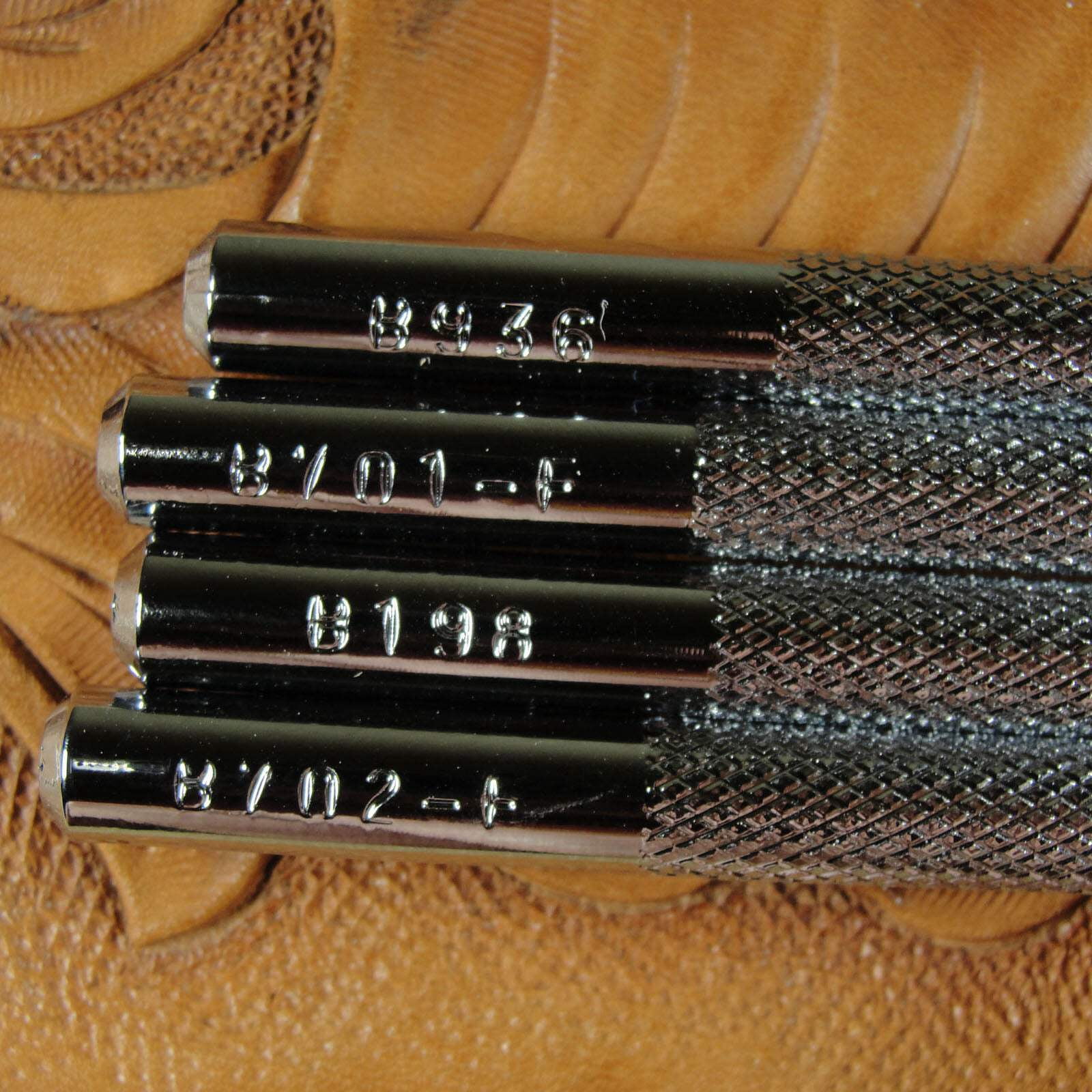 Checkered Beveler Leather Stamps, Set of 4 Stamping Tools