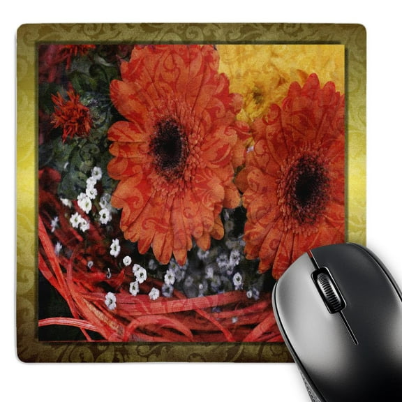 3dRose, Brocade Daisies in Basket, MousePad