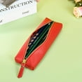 thumbnail image 6 of Genuine leather pen case, Cowhide pencil pouch with zipper, Soft black pen bag for adults., 6 of 7