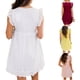 thumbnail image 4 of Sunloudy, vestido informal para mujer, verano, cuello en V, manga volante, encaje, Jacquard, Color sólido, vestidos sueltos con pantalones cortos forrados Sunloudy  XS/S/M/L/XL/XXL/XXXL, 4 of 4