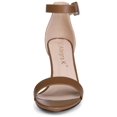 thumbnail image 2 of BLISSFUL STEP Women Open Toe Chunky High Heels Ankle Strap Sandals Brown/US 7, 2 of 7