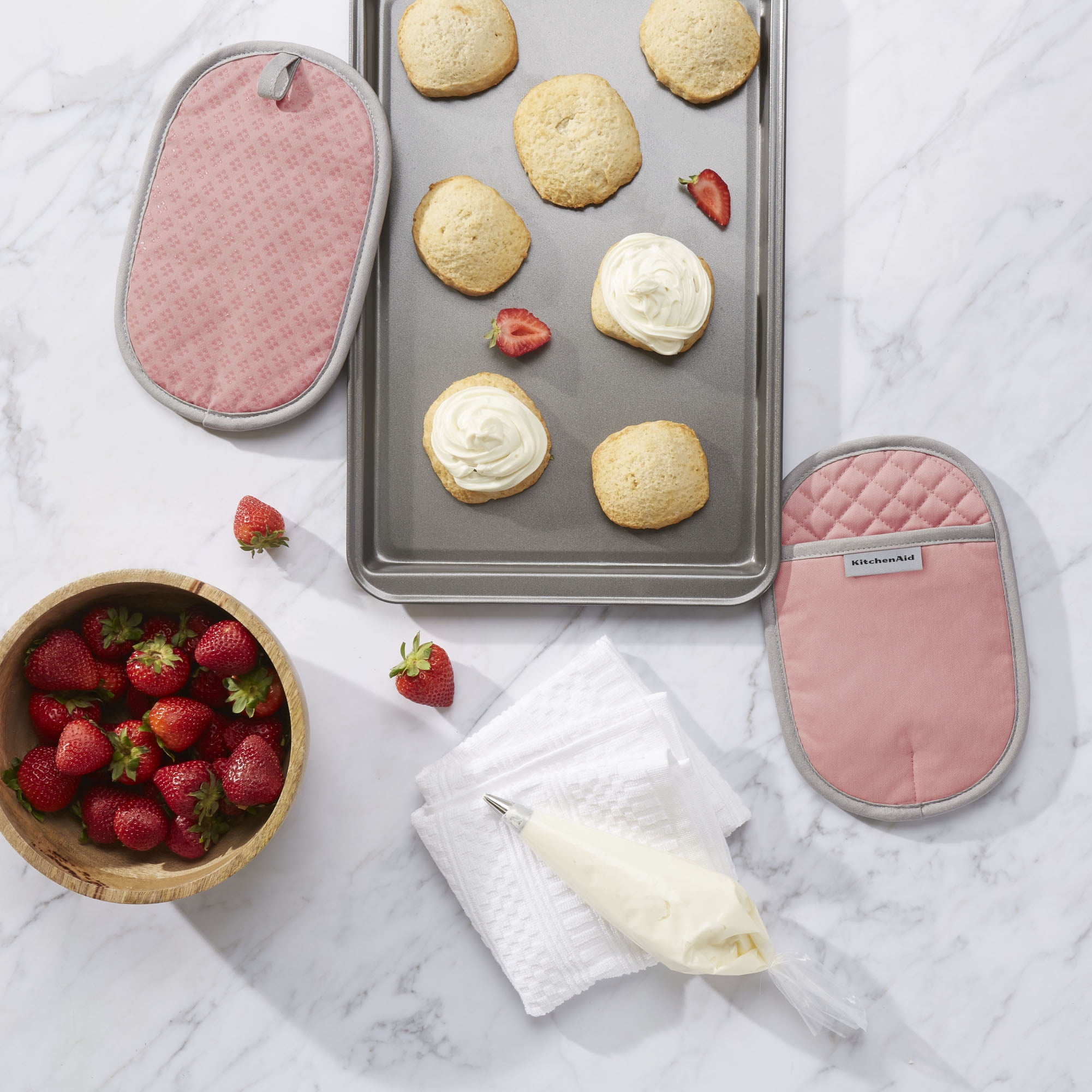 KitchenAid Asteroid Pot Holder 2-Pack Set, Dried Rose, 6.5"x10"