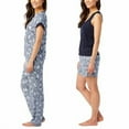 thumbnail image 2 of Lucky Brand Women's Pajama Set - 4 Piece Sleep Shirt, Tank Top, Pajama Pants, Lounge Shorts, Size X-Small, Blue, 2 of 4
