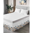 thumbnail image 4 of Poppies Floral Wrap Around Bed Skirts for California King Bed 18" Drop,Bed Skirt with Adjustable Elastic Belt Dust Ruffle Bed Valance for Bedroom Hotel Spring Botanical Flowers Summer Bed Frame Cover, 4 of 7