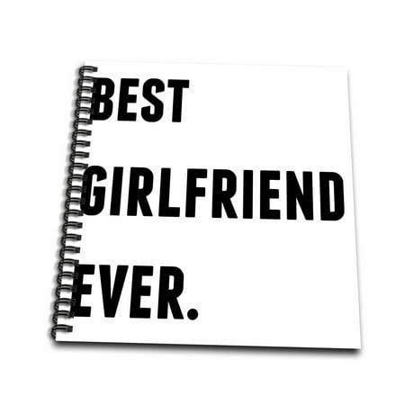 3dRose Best Girlfriend Ever, Black Letters On A White Background - Mini Notepad, 4 by