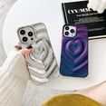 thumbnail image 6 of Owlwon 3D Heart Phone case for Women Girls, Soft TPU Material Thin Protective Csae for iPhone 12 Pro Max-Silver, 6 of 7