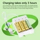 Bangus Chargeur de Batterie pour Batteries Rechargeables, Batteries Rechargeables AA/AAA avec Chargeur Intelligent 4/3 Emplacements – image 5 sur 6