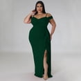 thumbnail image 4 of AURA Women Sexy V Neck High Slit Maxi Dress Spaghetti Strap Ruffle Party Club Dress, 4 of 7