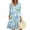 Sky Blue, variant on Christmas Dresses for Women Women's Christmas Printed Fashionable V-neck Button Seven Part Cuff Pocket Dress for Holiday Party,Army Green,L