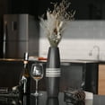 thumbnail image 4 of Decorative Stripes Black Rounded 14-inch Natural Mango Tree Wood Vase, 4 of 6