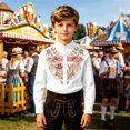 thumbnail image 2 of Glisme Teen Tops For Boys 11-12 Years Long Sleeve Shirts Lapel Graphic Prints Blouse Classic Daily Wear White, 2 of 4