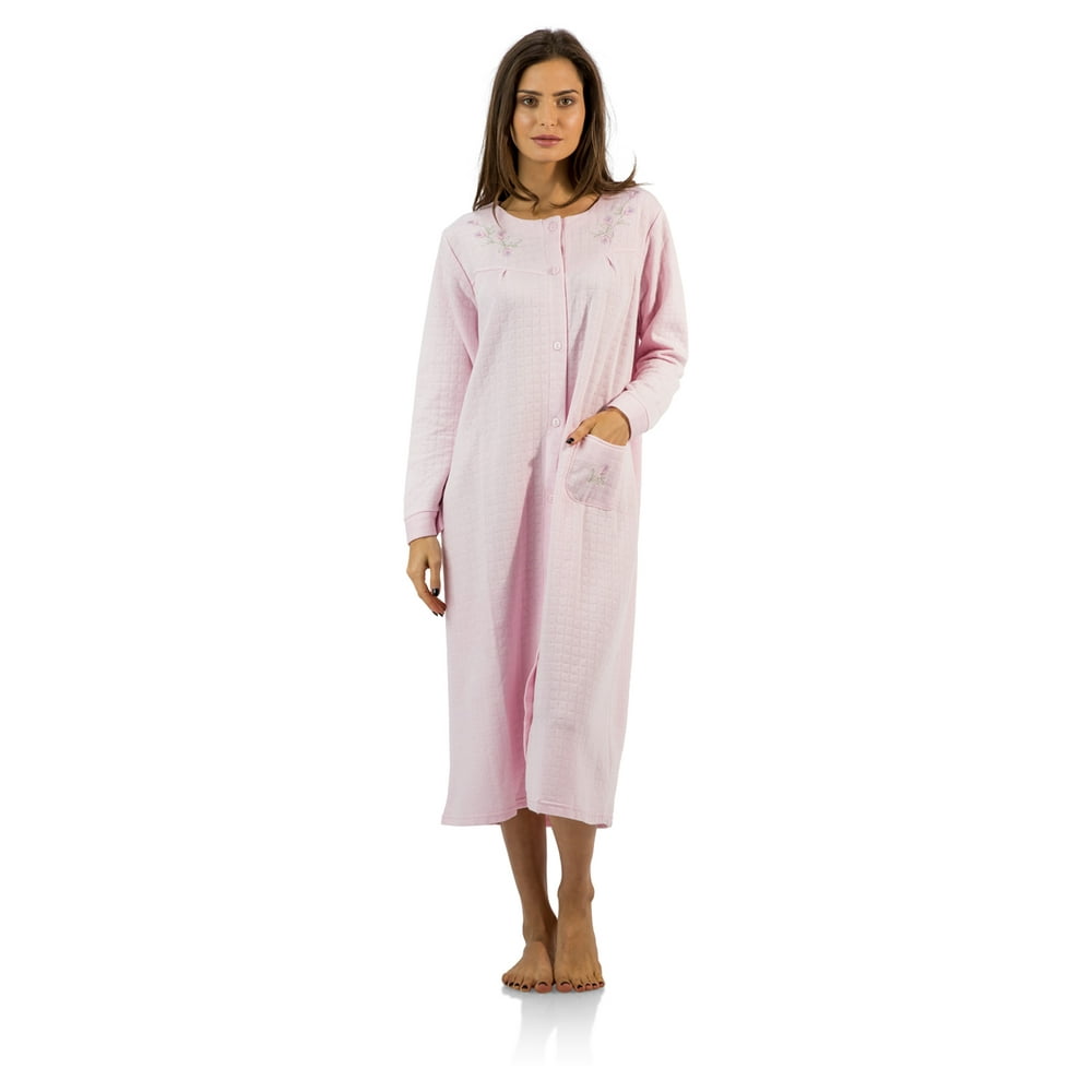 Casual Nights Casual Nights Women's Long Quilted Robe House Dress