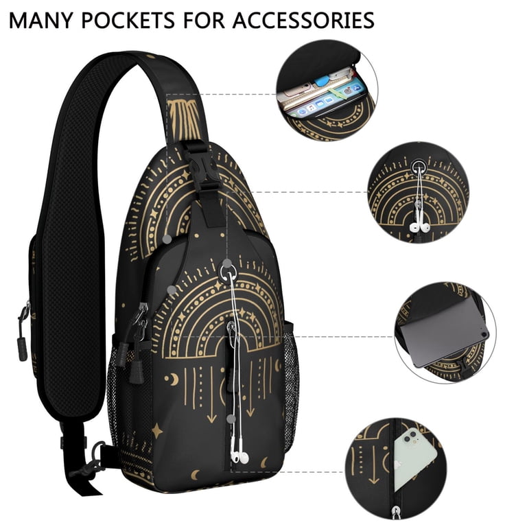 Gothic Star Sling Backpack for Women Men Travel Sling Bag  display picture 2