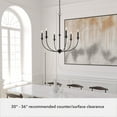 thumbnail image 5 of Hunter - Southcrest 6-light Matte Black, Large Chandelier, Dimmable, Casual Style, Candle Shaped, for Bedrooms, Dining, Living Rooms - 19634, 5 of 7