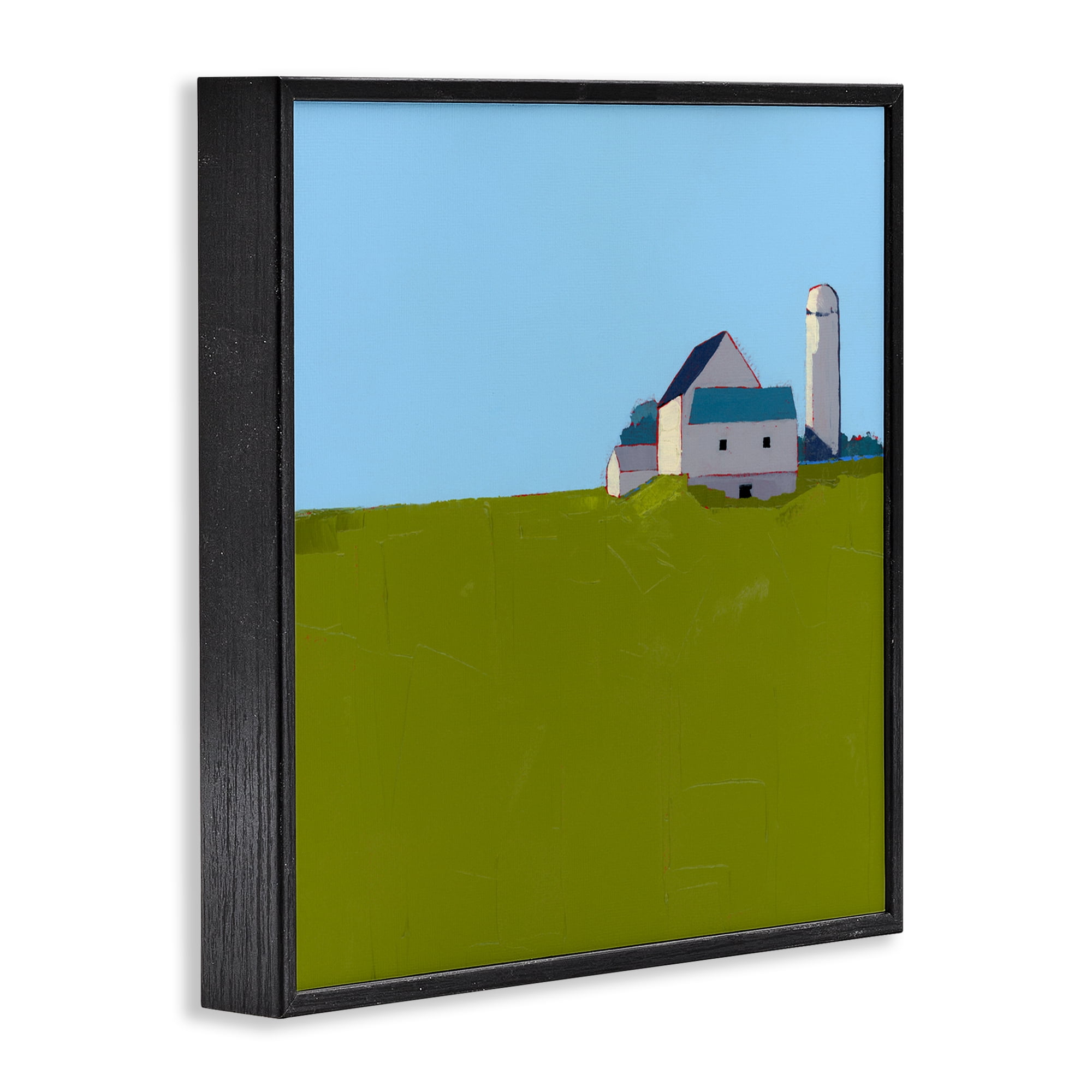 Farmland Silo in Distance Black Framed Giclee Art, design by Ruth LaGue