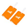 thumbnail image 1 of Unique Bargains Luggage Tag PVC Holders Baggage Label Identifier with Straps Orange 2 Pack, 1 of 8