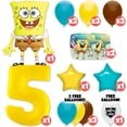 thumbnail image 2 of 19pc Spongebob Square Pants Balloons Bouquet Kit - Kids Party Decor Decoration Supplies - SpongeBob Balloons Birthday Decor - 40" Yellow Number 5, 2 of 10