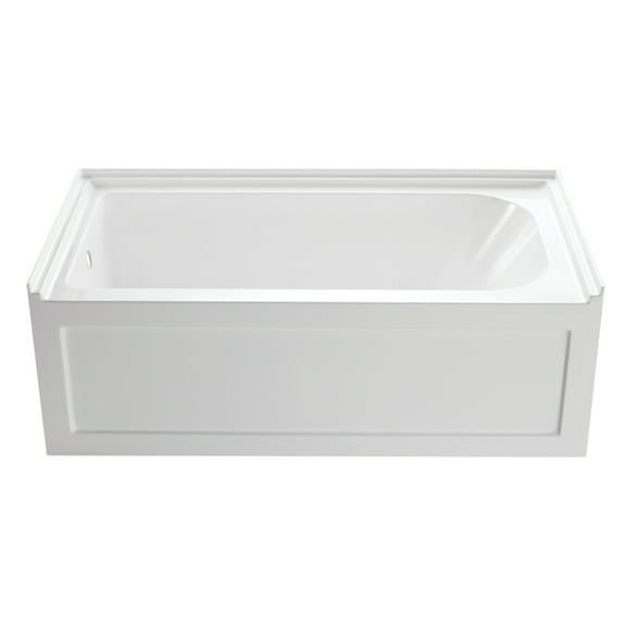 Aqua Eden VTAP6032L21A 60-Inch Anti-Skid Acrylic 3-Wall Alcove Tub with Left Hand Drain Hole, White