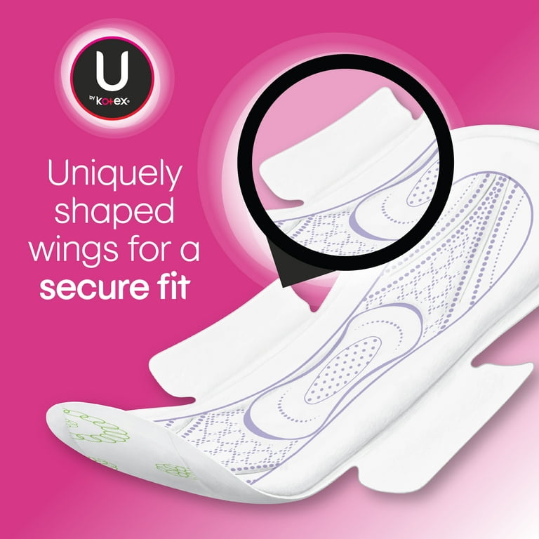 U by Kotex Security Ultra Thin Pads with Wings, Overnight