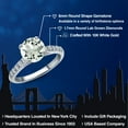 thumbnail image 2 of Gem Stone King 10K White Gold Green Prasiolite and Lab Grown Diamond Engagement Ring for Women | 2.05 Cttw | Round 8MM | Gemstone Birthstone | Size 6, 2 of 6