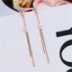 thumbnail image 4 of 1 Pair Fashion Charm Women Long Tassel Pentagram Ear Studs Rose Gold Gift------Product code 74969, 4 of 5