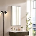 thumbnail image 3 of Nmkwnr 60in x 22in Inch Rectangular Wall Mirror Black Metal Frame Vanity Mirror for Bathroom, Living Room, 3 of 9