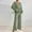 Green, variant on Baqcunre Women's Pajama Sets Long Sleeve 2 Piece Lounge Sets Ribbed Knit Sweater Sleepwear V Neck Tops & Wide Leg Pants Homewear, 1Pc Top   1Pc Trousers Beige L