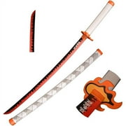 Wooden Cosplay Anime Swords, Demon Slayer Rengoku Kyoujurou Samurai Sword, 40 in