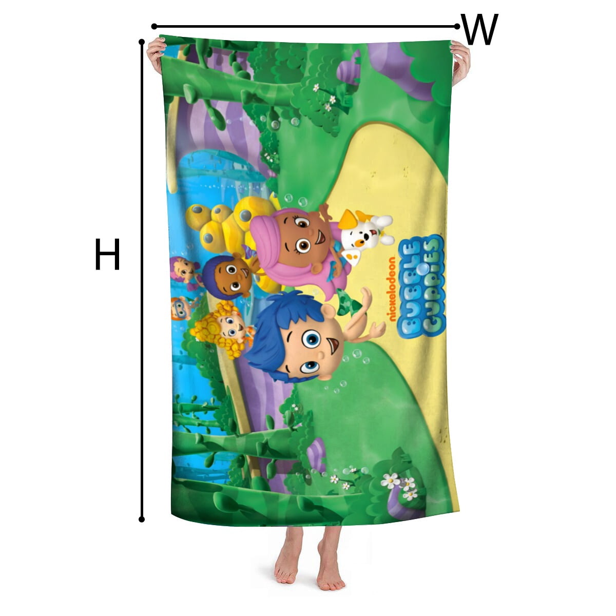 Bubble Guppies Gifts Beach Towel for Women Girl Birthday Inspired Fan Bath Outdoor Music Lover