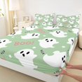 thumbnail image 3 of Manfei Cartoon Ghost Fitted Sheet Full,Halloween Themed Skull Bed Set,3 Pieces,1 Fitted Sheet and 2 Pillowcases, 3 of 6