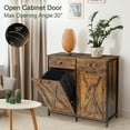 thumbnail image 3 of Pirecart 10 gal Double Tilt Out Trash Cabinet Wooden Free Standing Recycling Cabinet W/ Storage Drawer, 3 of 8
