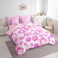 thumbnail image 3 of Manfei Geometric Circls 7-Piece Twin Bedding Sets,Modern Minimalist Geometric Bedding Comforter Set,Pink White Sheet Sets For Teens,Ultra Soft Home Decor Reversible, 3 of 8