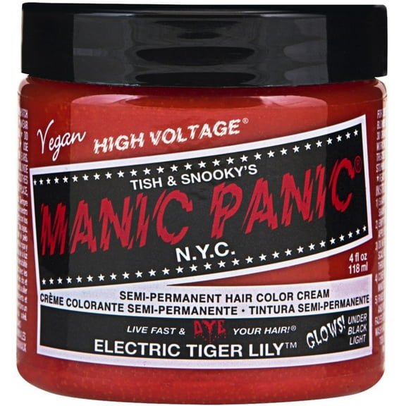 Manic Panic Semi-Permanent Hair Color Cream, Electric Tiger Lily 4 oz