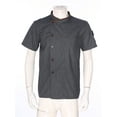 thumbnail image 3 of Zaldita Mens Chef Jacket Cross-Over Collar Button Chef Coat Cook Shirt Restaurant Canteen Hotel Chef Work Dark Gray 3XL, 3 of 7