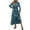 Sky Blue, variant on Long Sleeve Dresses for Women Midi Fall and Winter New Slim Temperament Dress Collar Bubble Sleeve Pleated Skirt