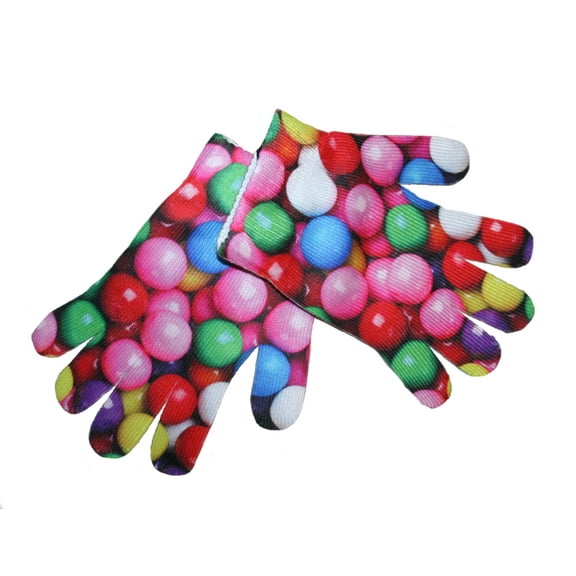 Candy Themed Big Girl's Finger Gloves (Gumballs)
