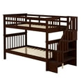 thumbnail image 5 of imerelez Stairway Twin-Over-Twin Bunk Bed with Storage and Guard Rail for Bedroom, Dorm, Espresso color, 5 of 9