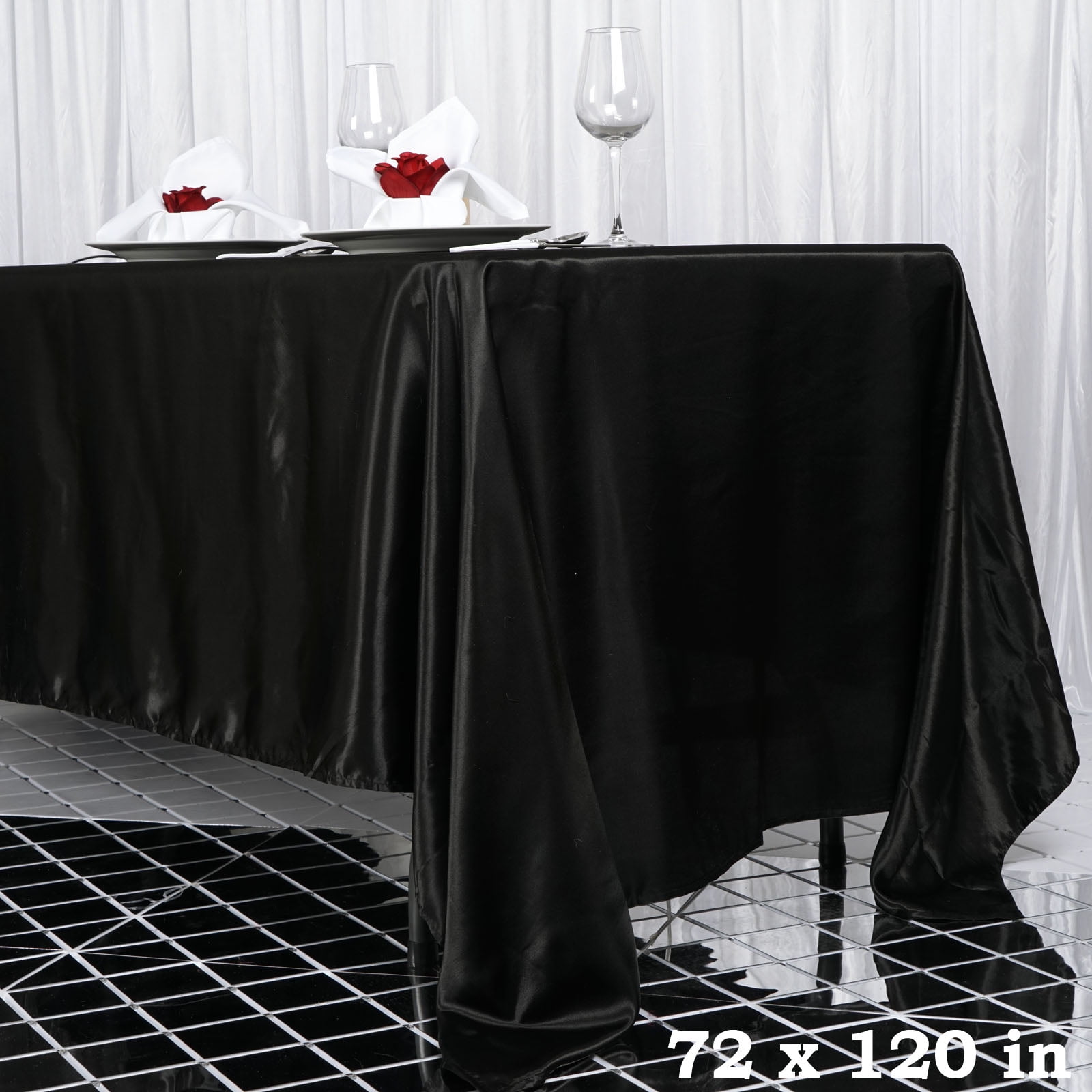 BalsaCircle 72 X 120 Rectangular Satin Tablecloth Table Covers For