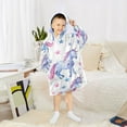 thumbnail image 6 of joogoo Wearable Blanket Hoodie for Kids Cute Unicorn and Stars Flannel Oversized Sweatshirt 3-14 Years M, 6 of 7