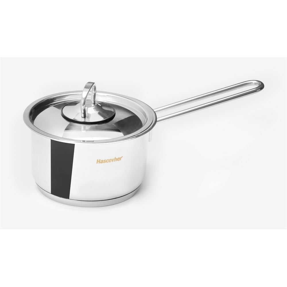 Hascevher Classic 18/10 Stainless Steel Sauce Pot Covered Cookware