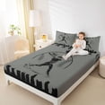 thumbnail image 4 of Homewish Grey Black Baseball Full Size Sheets for Teens, Vintage American Sports Bed Sheets, Cartoon City Print Sheet Sets, Luxury Bedroom Decor, 4-Piece, 4 of 7