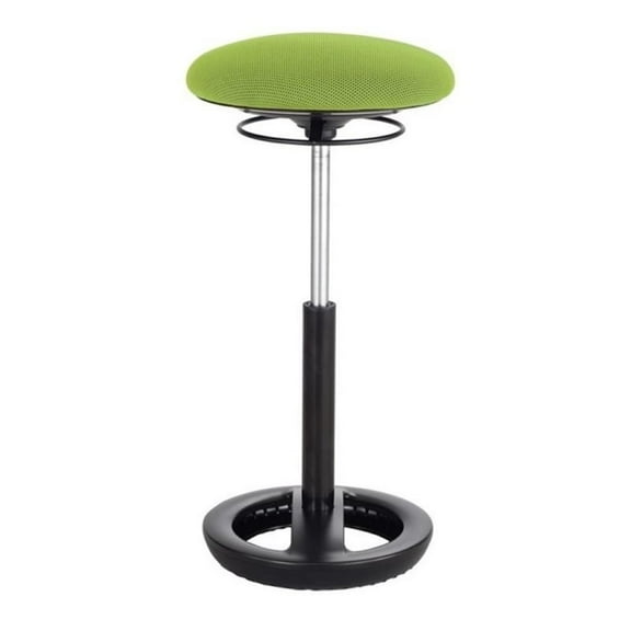 Pemberly Row Contemporary 32" Backless Drafting Chair in Green