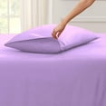 thumbnail image 2 of Split Top King Adjustable Flex Top King Size 100% Egyptian Cotton, Solid Lillac, 800 Thread Count, 15 inch Deep Pocket, 39" Split Top Sheets Bed 4 Piece Sheet Set, 2 of 6