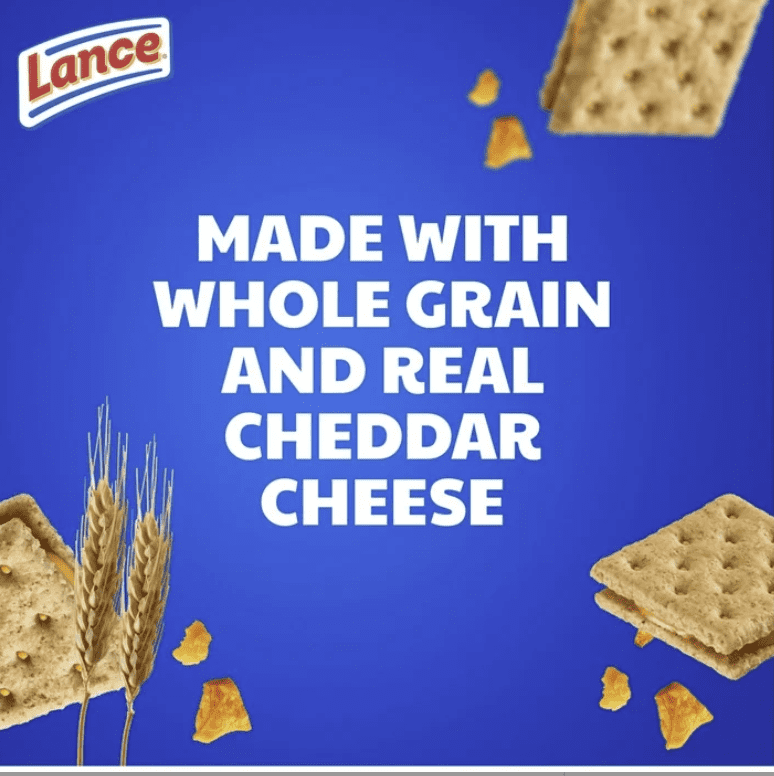 Lance Whole Grain Cracker Sandwiches, (40 count) Individually Wrapped Packs (Whole Grain Peanut Butter) Crackers, Lance Crackers, Whole Grain Crackers.