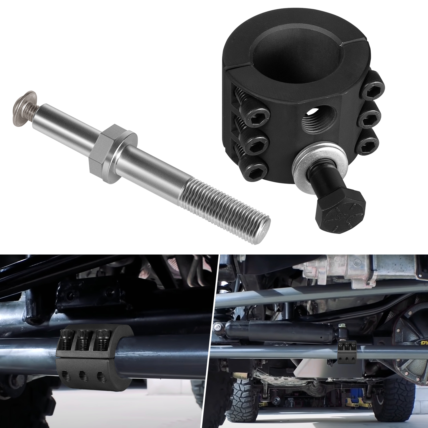 Steering Stabilizer Tie Rod Clamp and Steering Stabilizer Relocation