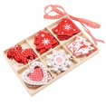 thumbnail image 2 of AMERTEER 24Pcs/Set Heart Elk Christmas Tree Bell Pendant Home Xmas Party Hanging Decor, 2 of 9