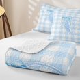 thumbnail image 4 of Manfei Blue Alphabet C Design Twin Quilt Set,Pixel Geometric Grid Twin Coverlet Set,3-Piece,1 Bedspread and 1 Pillowcase, 4 of 7