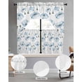 thumbnail image 2 of Blue Poppy Floral Swag Kitchen Curtains Sets for Windows 24 Inch Length, Farmhouse Pastoral Botanical Flowers Short Window Curtain Panels Swags Valances and Tiers 3 Piece Set for Cafe/Dining Room, 2 of 5
