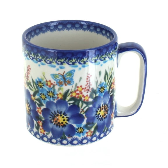 Blue Rose Polish Pottery Garden of Blue Coffee Mug