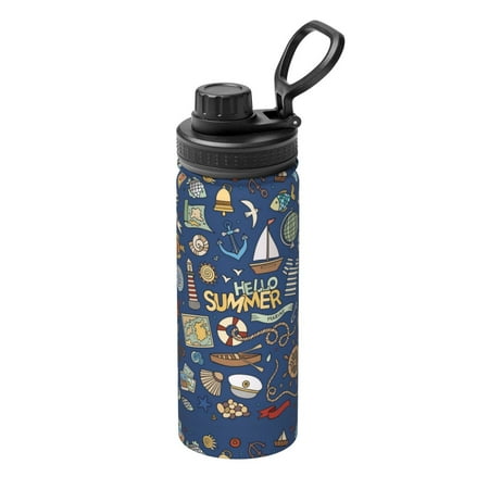 

Lukts Marine Nautical Print 18oz Insulated Sports Kettle Outdoor Sport Gym Stainless Steel Water Bottles